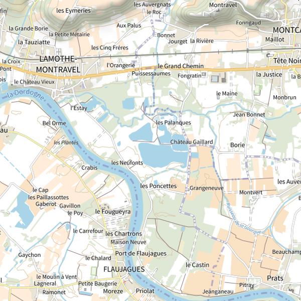 Plan cartographique de Gravière de Lamothe-Montravel