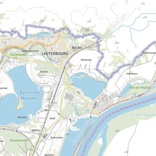 Plan cartographique de Gravière de Lauterbourg