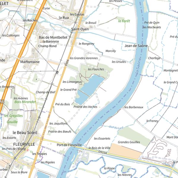 Plan cartographique de Gravière de Montbellet