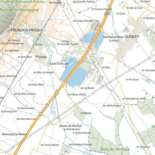 Plan cartographique de Gravière de Prissey