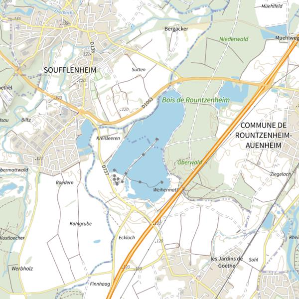 Plan cartographique de Gravière de Rountzenheim