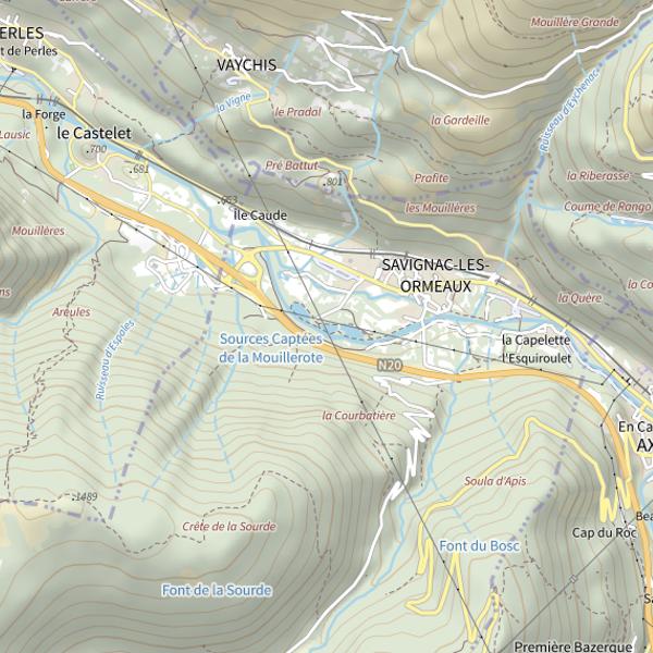 Plan cartographique de Gravière de Savignac