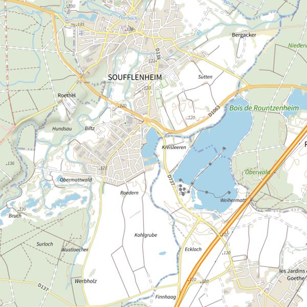 Plan cartographique de Gravière de Soufflenheim