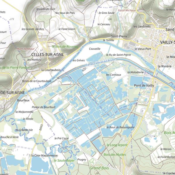 Plan cartographique de Gravière des Corniaux