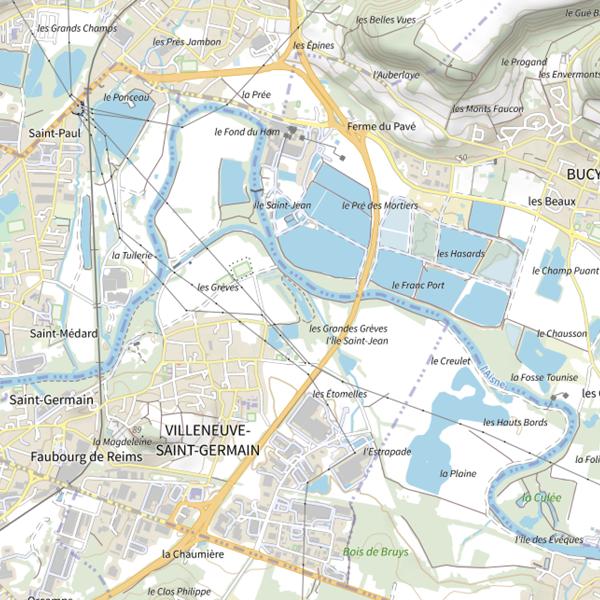 Plan cartographique de Gravière des Grandes Grèves