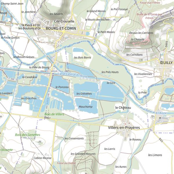 Plan cartographique de Gravière des Grévettes