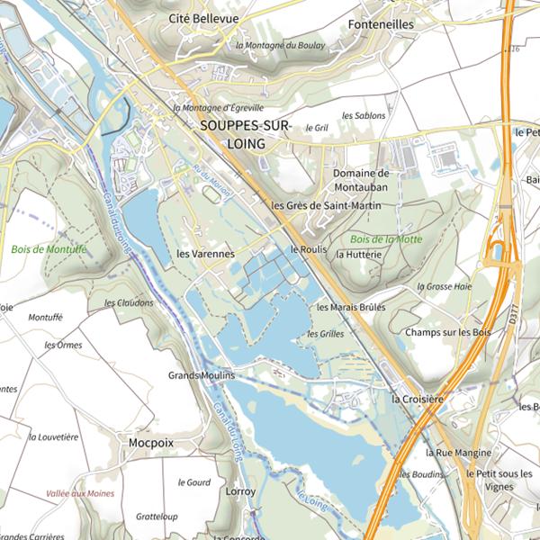 Plan cartographique de Gravière des Grilles