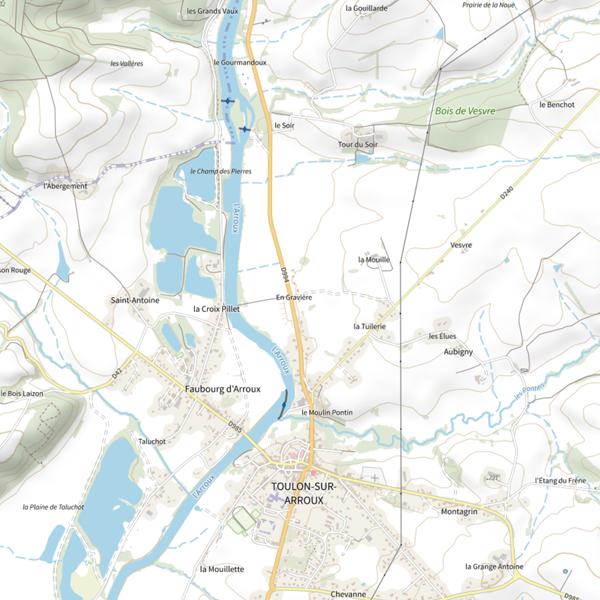 Plan cartographique de Gravière des Rives