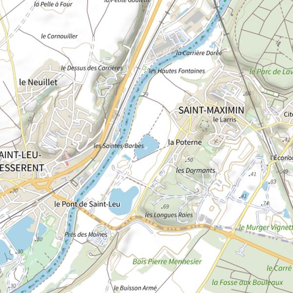 Plan cartographique de Gravière des Saintes-Barbes