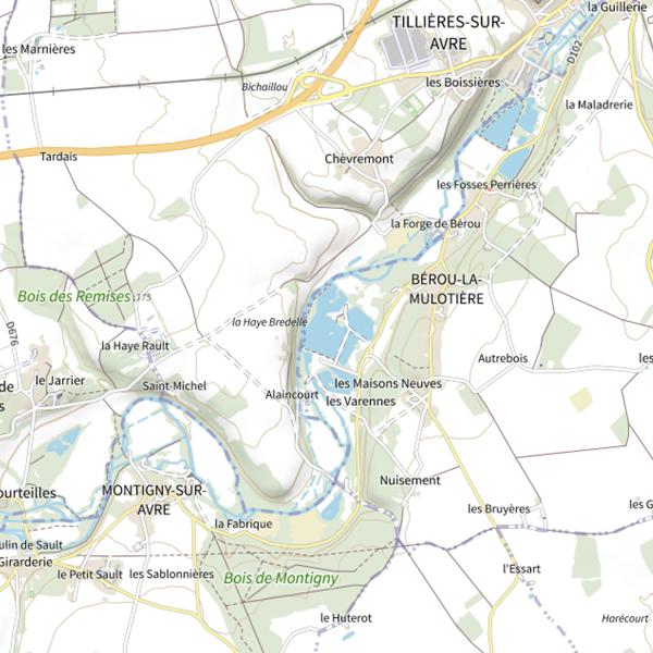 Plan cartographique de Gravière des Varennes