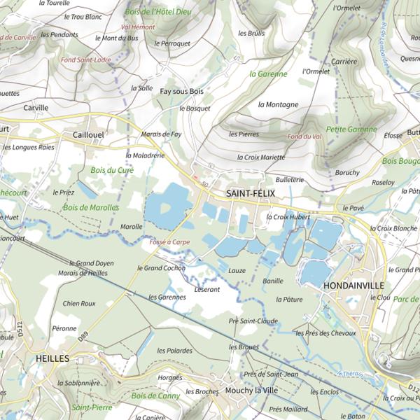 Plan cartographique de Gravière du Fossé à Carpe