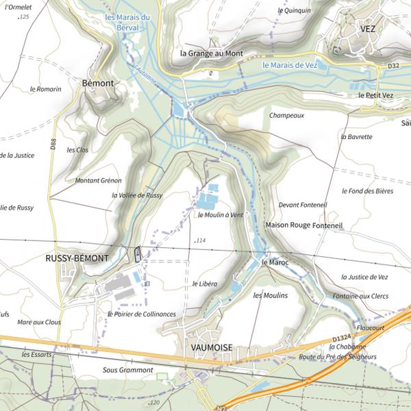 Plan cartographique de Gravière du Moulin à Vent