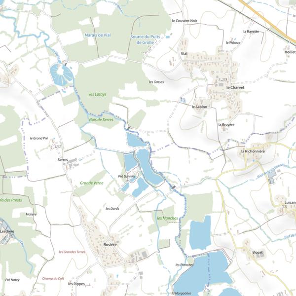 Plan cartographique de Gravière Polliat