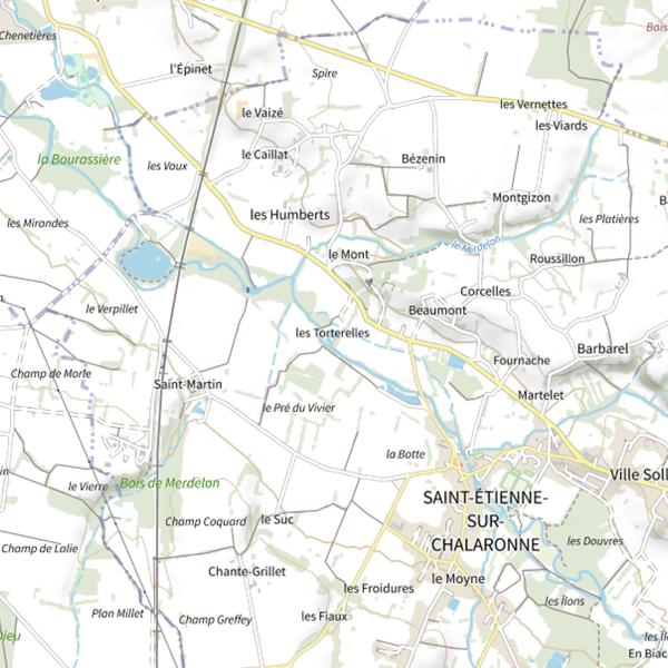 Plan cartographique de Gravière - Saint-Etienne-sur-Chalaronne