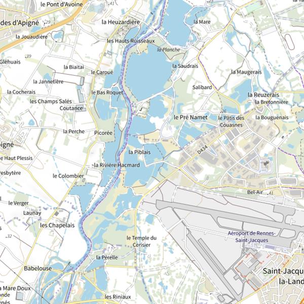 Plan cartographique de Gravières de la Piblais
