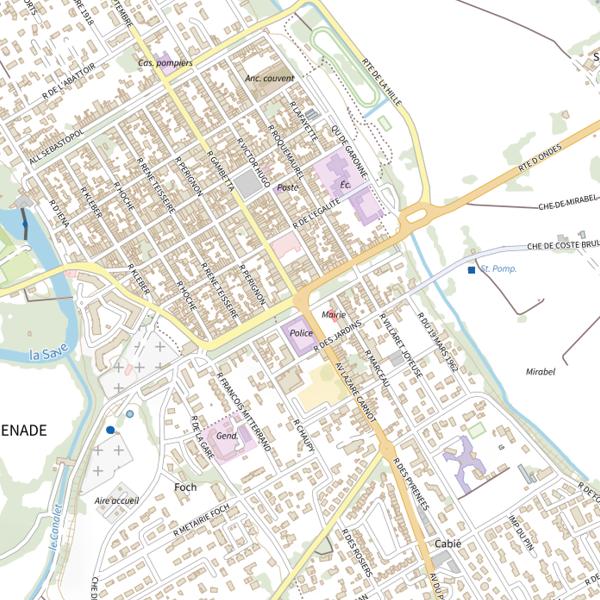 Plan cartographique de Grenade
