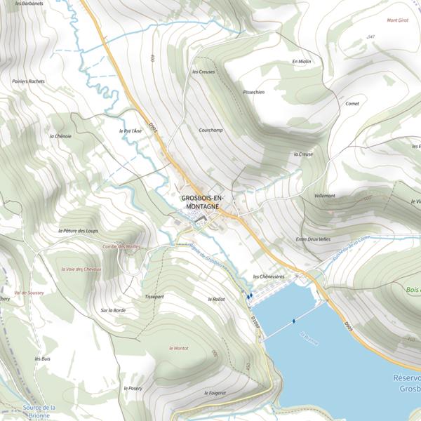 Plan cartographique de Grobois en Montagne