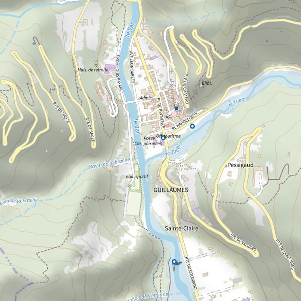Plan cartographique de Guillaumes (Alpes-Maritimes)