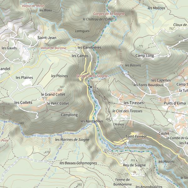 Plan cartographique de Haute Siagne: interdépartemental