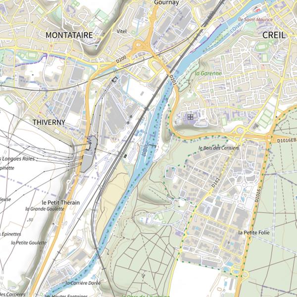 Plan cartographique de Ile de l'écluse de Creil