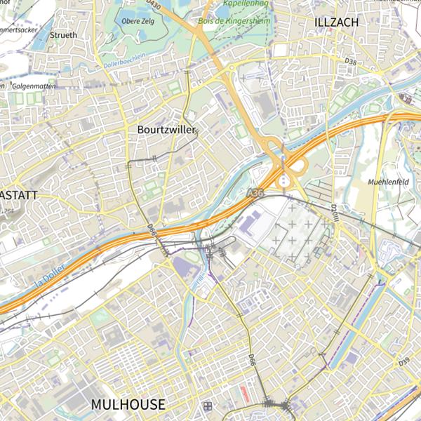 Plan cartographique de Ill partie Sud