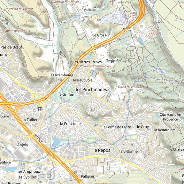 Plan cartographique de Infernet-cadiere