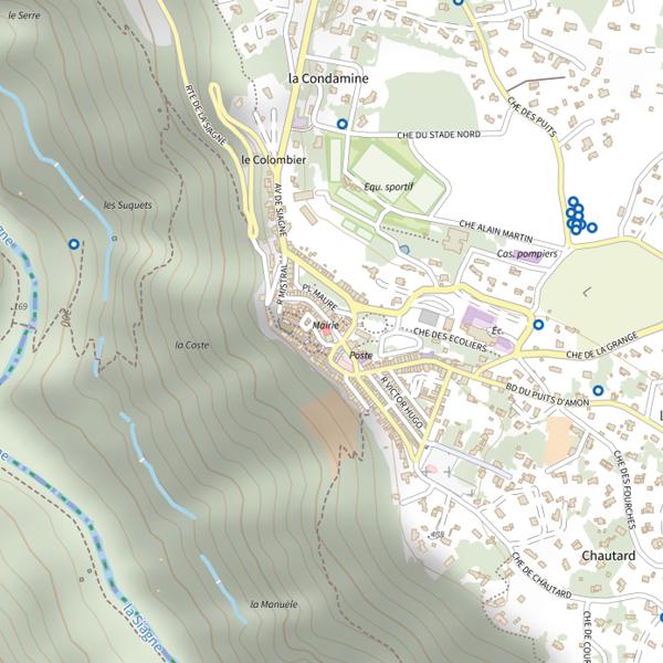 Plan cartographique de Info Village St Cezaire