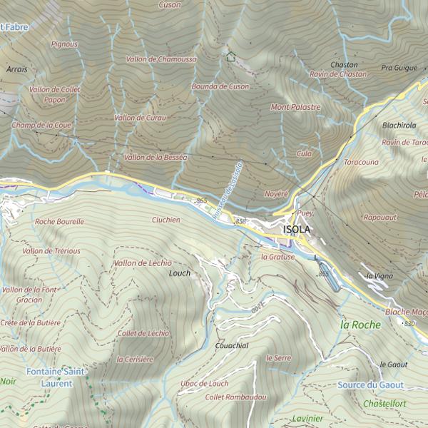 Plan cartographique de Isola Village
