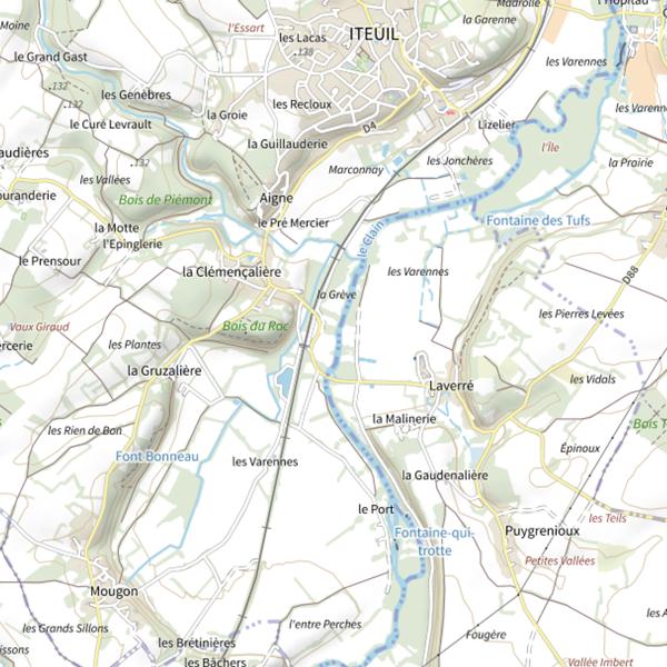 Plan cartographique de Iteuil