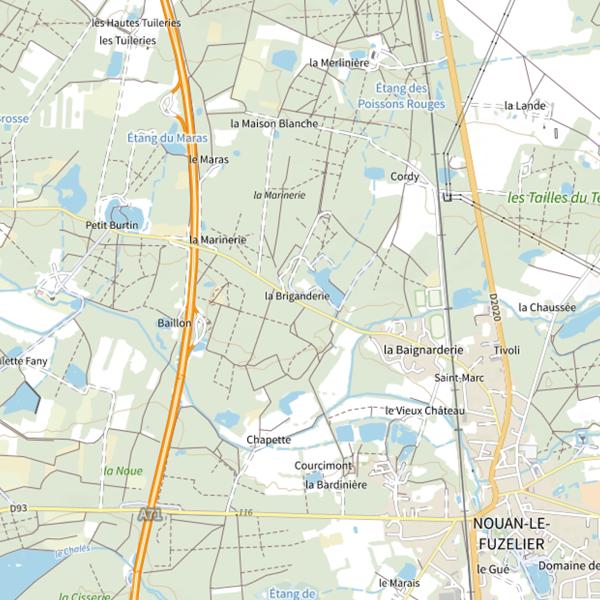 Plan cartographique de Izy Carp Lake