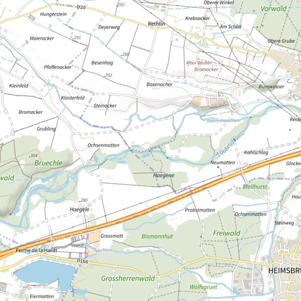 Plan cartographique de Klostermuelenbaeschlein