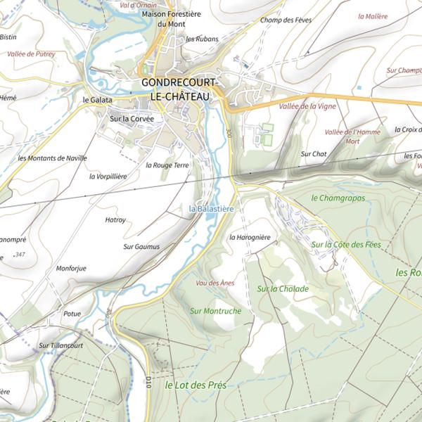Plan cartographique de La Balastière (Gondrecourt-le-Château)