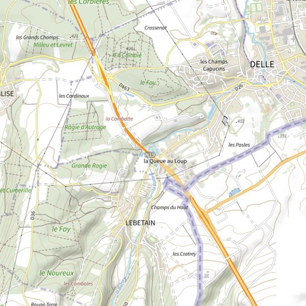 Plan cartographique de La Batte
