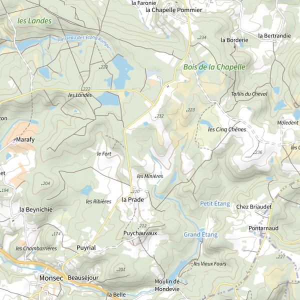 Plan cartographique de La Belle (Dordogne)