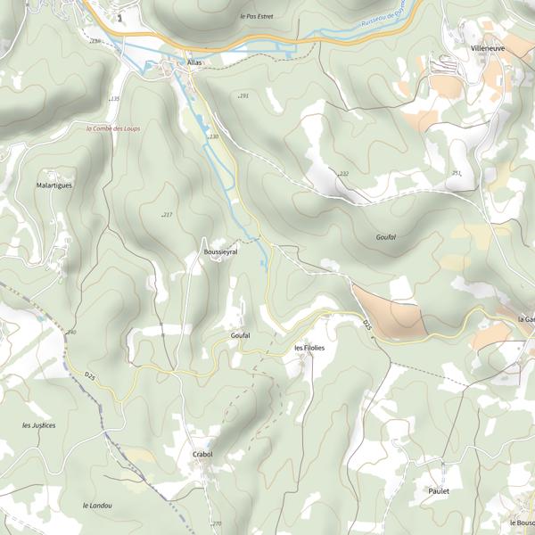 Plan cartographique de La Beune d'Allas