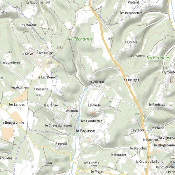 Plan cartographique de La Beune