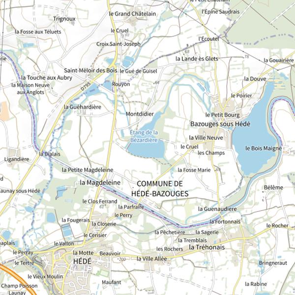 Plan cartographique de La Bézardière