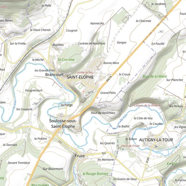 Plan cartographique de La Bienvenue au Pays de Jeanne