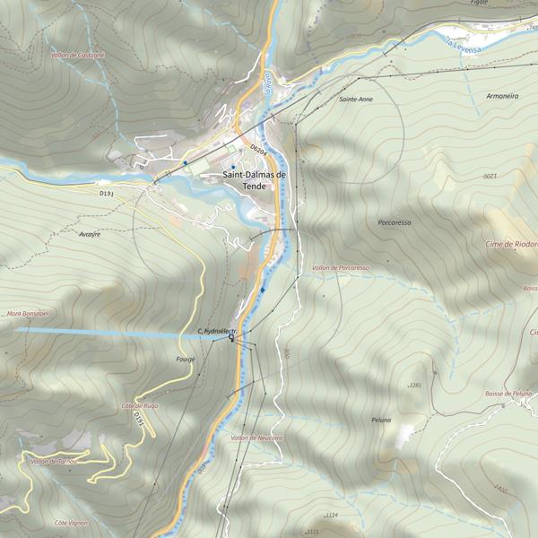 Plan cartographique de La Bieugne socièté de pêche privée de Tende)