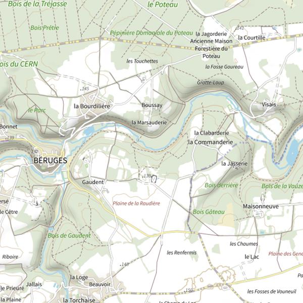 Plan cartographique de La Boivre et ses affluents