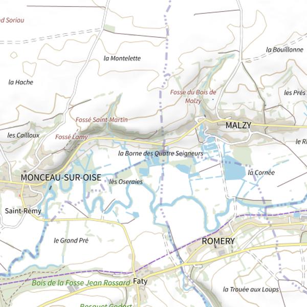 Plan cartographique de La Borne des Seigneurs (Monceau-sur-Oise)