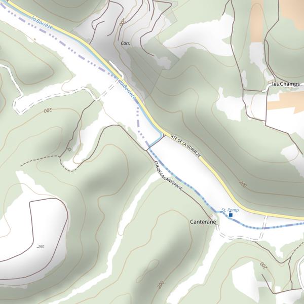 Plan cartographique de La Borrèze