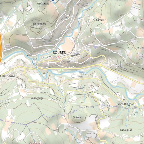 Plan cartographique de La brèze