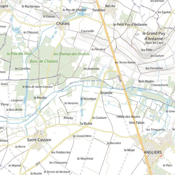 Plan cartographique de La Briande