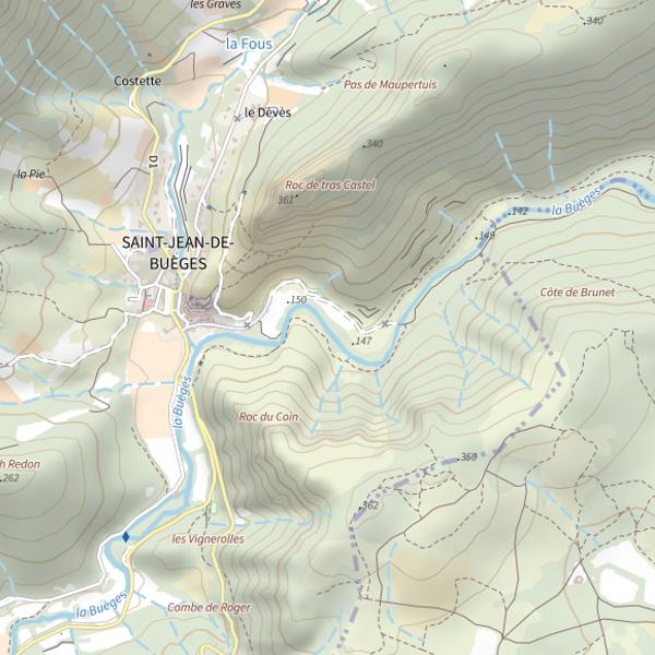 Plan cartographique de La Buèges