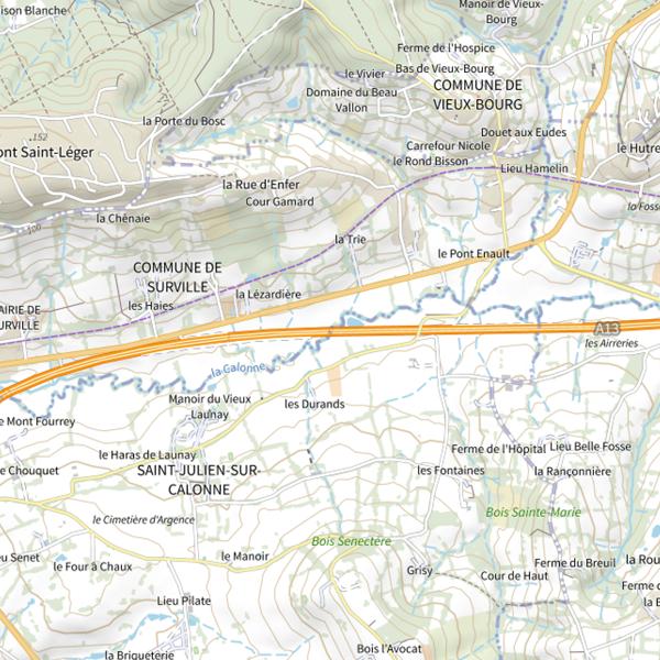 Plan cartographique de La Calonne