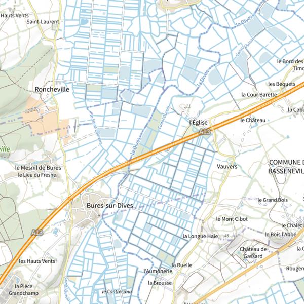 Plan cartographique de La canal secondaire