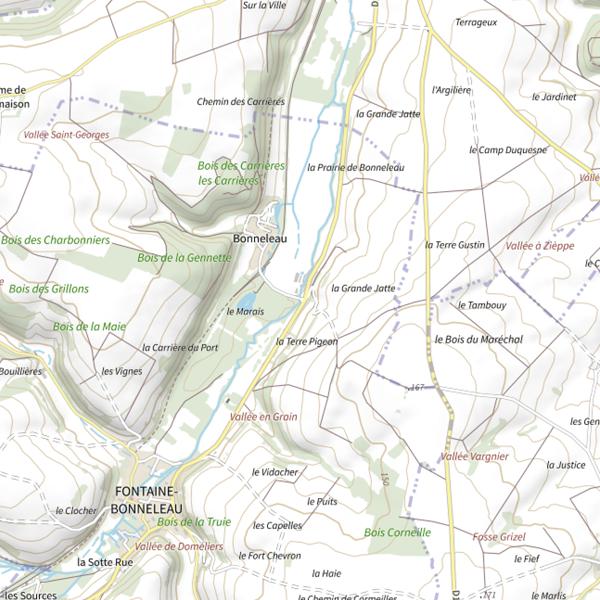 Plan cartographique de La Celle / Fontaine Bonneleau