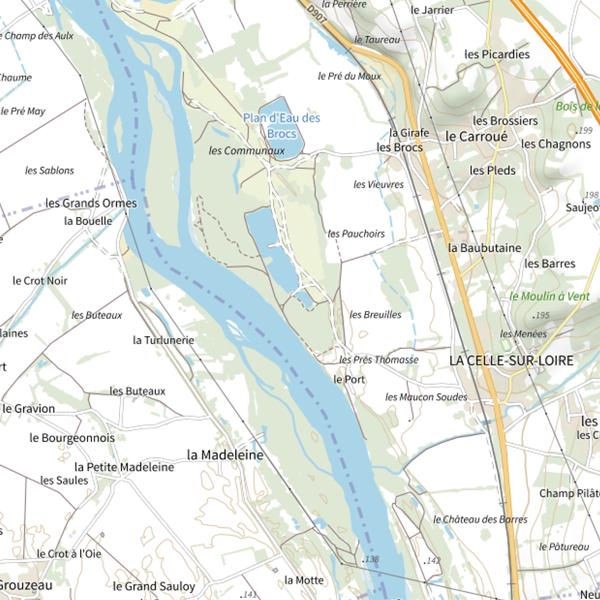 Plan cartographique de La Celle sur Loire
