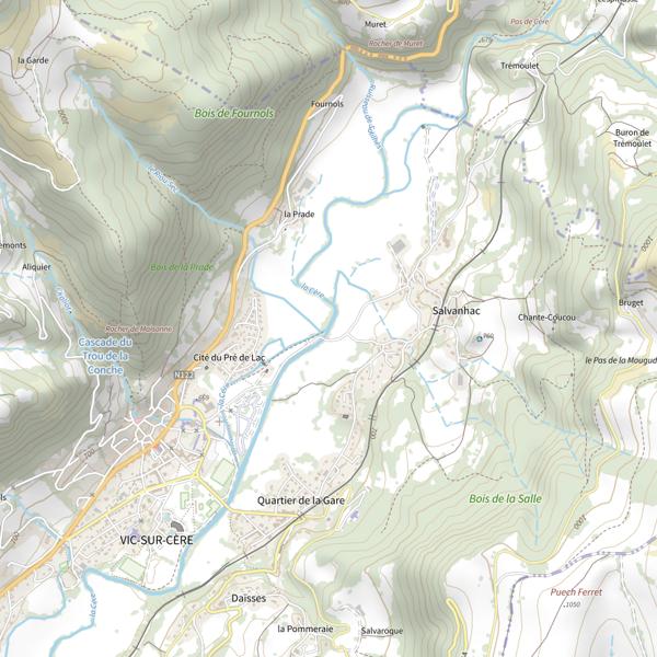 Plan cartographique de La Cère